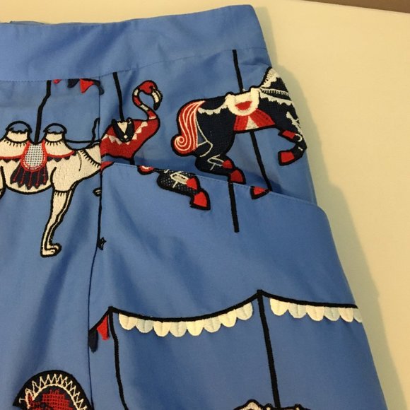 Plus Size Skirt Pockets, Novelty Print Skirt, Circus Skirt, Embroidered Skirt - Picture 13 of 14